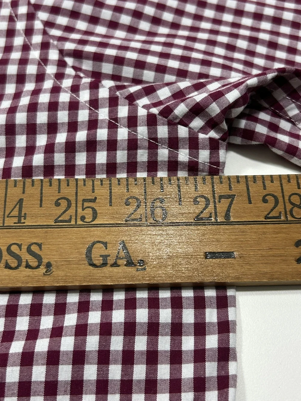 IZOD Premium Essentials Men’s XXL Long Sleeve Checkered Shirt – Burgundy/White